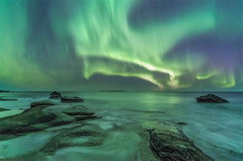aurora borealis shoreline